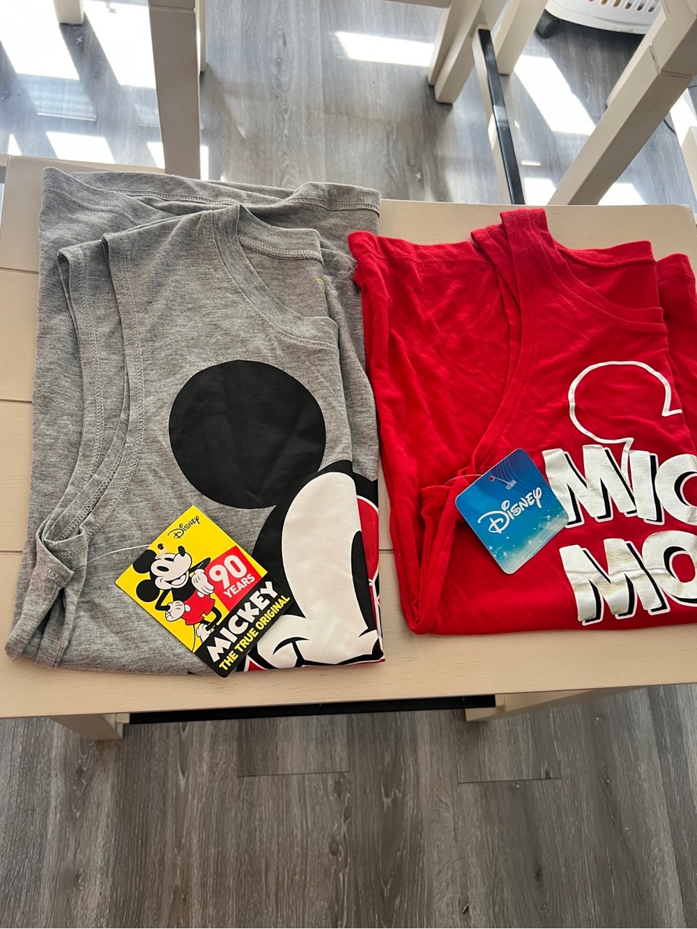 2- Disney Tank Tops - Red & Gray Mickey Graphic Set